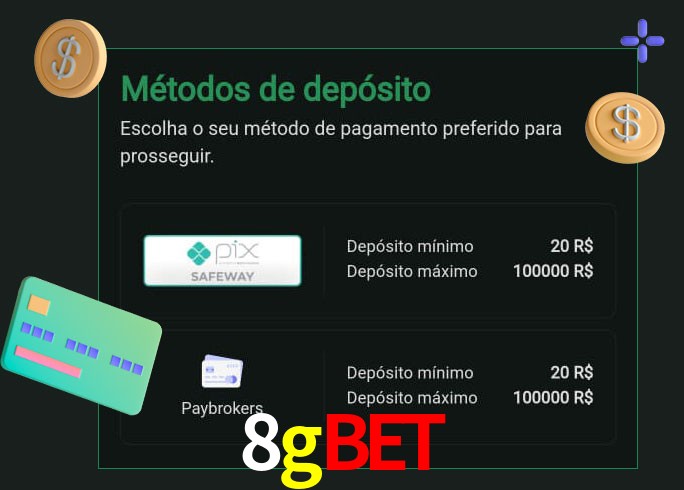O cassino 8gbet oferece uma grande variedade de métodos de pagamento